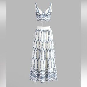 Commense Blue and White Skirt Set - size XS - brand new